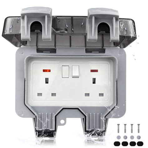 double outdoor electrical box|2 gang outdoor outlet box.